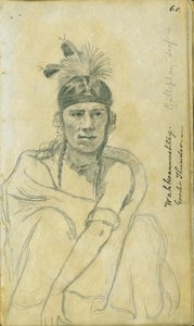 Portrait de Good Thunder en costume de joueur de balle, 1851