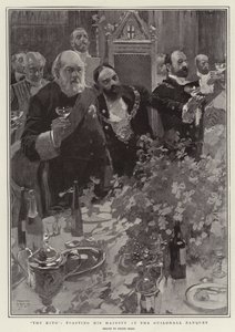 Le roi, portant un toast à Sa Majesté au banquet du Guildhall - Frank Craig