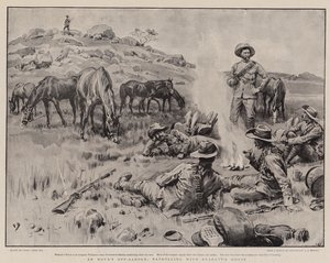 Une heure de repos, patrouillant avec le cheval de Brabant - Frank Dadd
