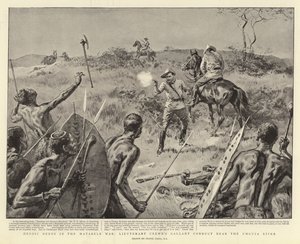 Actes héroïques dans la guerre des Matabele, la conduite courageuse du lieutenant Crewe près de la rivière Umguza - Frank Dadd