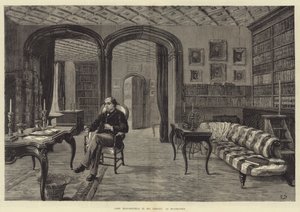 Lord Beaconsfield dans sa bibliothèque à Hughenden