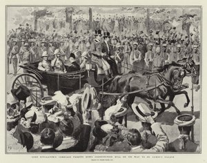 Le Carrosse de Lord Kitchener descendant Constitution Hill en route vers le Palais de St James - Frank Dadd