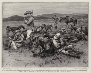 Le soin des chevaux en Afrique du Sud, épuisés après une marche forcée