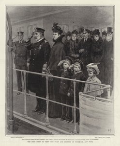 Le Roi allant à la rencontre du Duc et de la Duchesse de Cornouailles et de York
