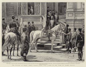 Le Sultan chez lui, Abdul Hamid se promenant dans le parc du palais de Yildiz - Frank Dadd
