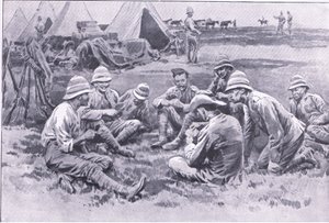 Soldats fatigués profitant d