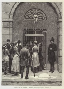 En attente de voir les prisonniers, une esquisse à la prison de Kilmainham, Dublin