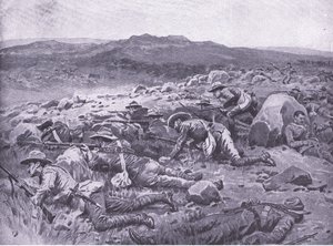 Avec les Bushmen impériaux du Queensland à Rhenoster Kop le 29 novembre 1900, illustration de Après Pretoria : La Guerre de guérilla