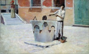 Scène italienne près de la fontaine, s.d. - Frank Edwin Scott