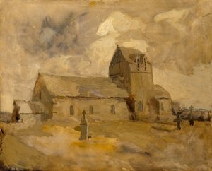 Église et cimetière du village, Bretagne - Frank Edwin Scott