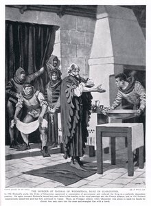 Le meurtre de Thomas Woodstock, duc de Gloucester AD1336, années 1920 - Frank Gillett