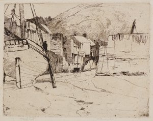Port de Polperro avec pont - Frank and Goulding Frederick Short