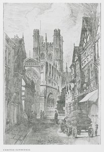 Cathédrale de Chester (lithographie) - Frank Greenwood