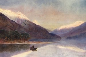 Nouvelle-Zélande : Fiord du Nord, Lac Te-Anau (lithographie en couleur)