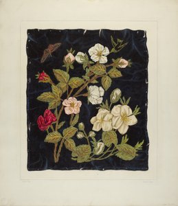Fleurs faites à la main sur fond noir - Frank J. Mace
