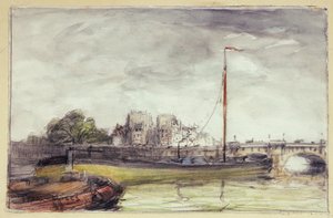 Le Pont-Neuf (gouache  charcoal on paper) - Frank Myers Boggs