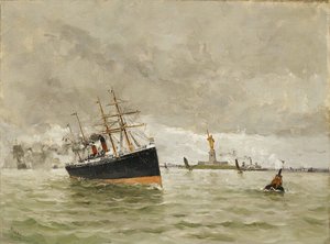 New York : Entrée dans le port, 1887 - Frank Myers Boggs