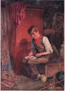 Kit apporta une grande tranche de pain et de viande dans un coin, et se mit à la dévorer avec une grande voracité, vers 1920