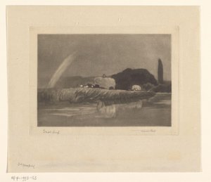 Bottes de foin sur des charrettes au bord de la Tamise