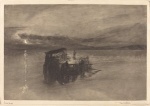 Le Radeau de bois sur le Rhin - Frank Short, after Joseph Mallord William Turner