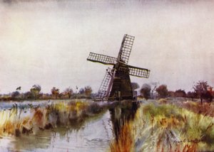 Norfolk Broads : Moulin de drainage près de Barton, automne - Frank Southgate