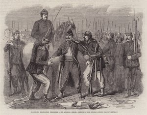 Fouille des prisonniers napolitains à St Angelo - Frank Vizetelly