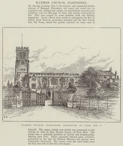 Église de Hanmer, Flintshire, détruite par le Feu, 3 février - Frank Watkins