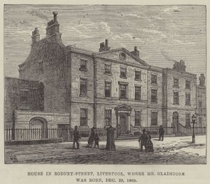 Maison dans Rodney-Street, Liverpool, où M. Gladstone est né, 29 décembre 1809 - Frank Watkins