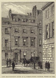 Maison de Lord Beaconsfield au 19, Curzon-Street, Mayfair, où il est mort - Frank Watkins