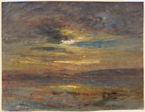 Coucher de Soleil sur un Étang - François Auguste Ravier