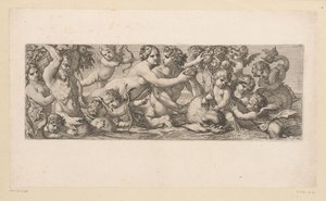 Bacchus avec satyre, néréide et putti dans l