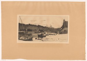 Vue du port de Rance (Bords de la Rance près de Dinan) - François Bonvin