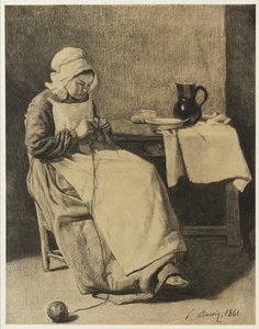 Servante tricotant, 1861
