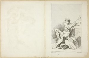 Nu académique (recto et verso), du Seconde Livre de Figures d’Académies gravées en Partie par les Professeurs de l’Académie Royale - François Boucher