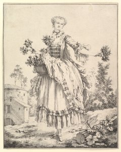 Fille aux fleurs, 18ème siècle - François Boucher