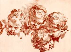 Quatre études de têtes d