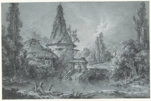 Paysage avec une tour, près de Beauvais - François Boucher