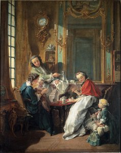 Scène de déjeuner dans un intérieur bourgeois - François Boucher