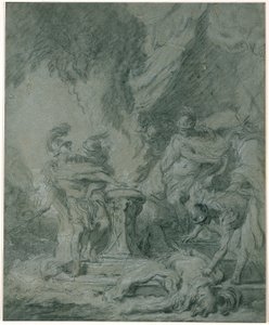 Mucius Scaevola met la main au feu - François Boucher