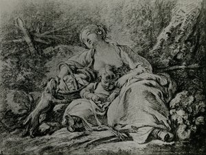 En route pour le marché - François Boucher