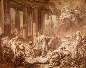 Psyché recevant les honneurs divins (étude préparatoire), vers 1740 - François Boucher