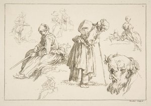 Feuille de croquis, 1753