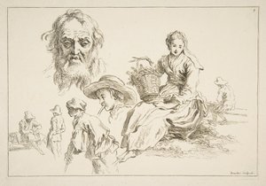 Feuille de croquis, vers 1735 - François Boucher