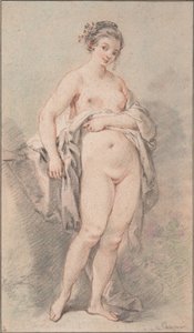 Fille nue debout