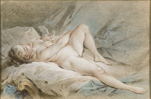 Vénus jouant avec deux colombes
