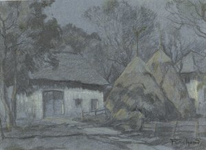 Meules de foin près d