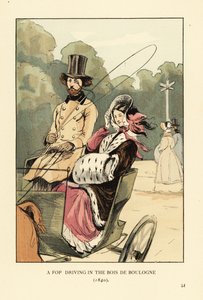 Un fat conduisant dans le Bois de Boulogne - François Courboin