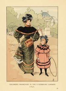 Promenade des enfants dans les jardins du Luxembourg en 1893 - François Courboin
