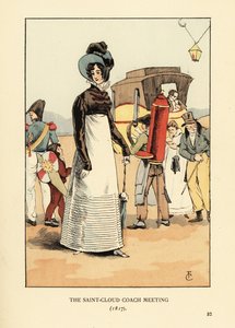 Femme attendant une diligence. La rencontre de la diligence de Saint-Cloud - François Courboin