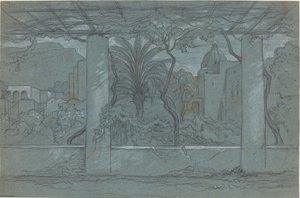 Une terrasse et un jardin à Capri [recto] - François Edouard Bertin